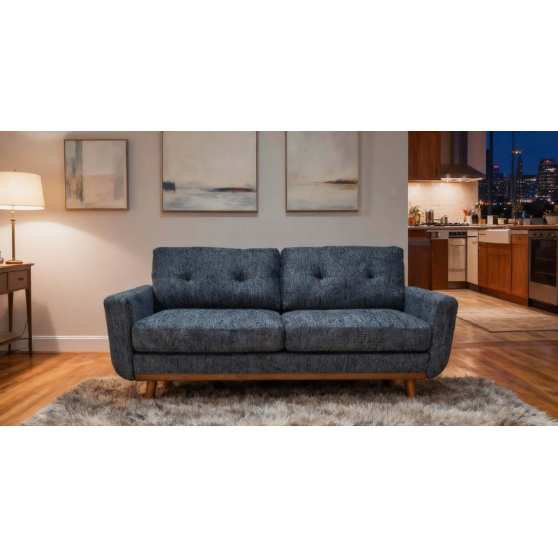 Canapé capitonné 67,7 po de largeur Mid-Century avec pieds en bois