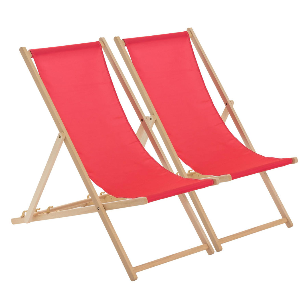Harbour Housewares - Folding Wooden Deck Chairs