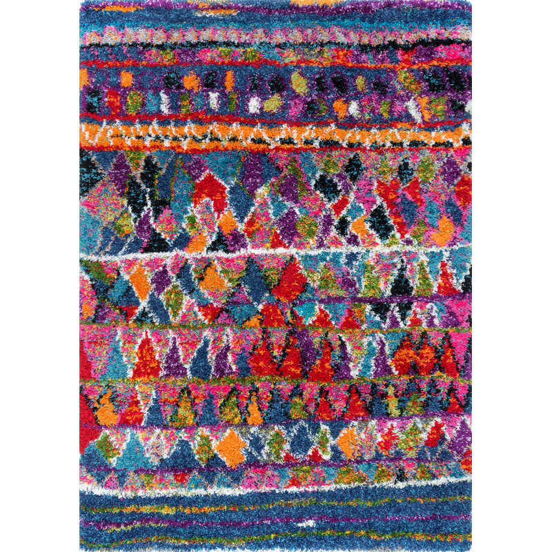 Tapis bleu sarcelle Perri, Rectangle 5 pi 3 po x 7 pi 6 po