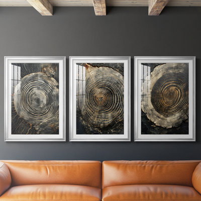 ABSTRACT Series CXCIX - Impression sur mesure encadrée de qualité supérieure - 3 pièces