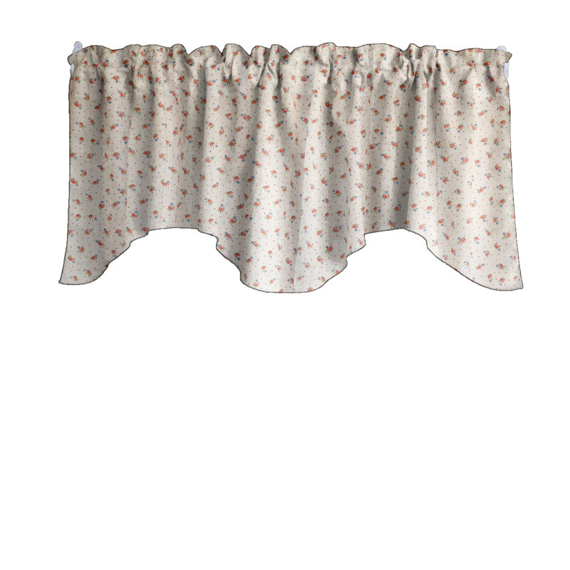 Cantonnière festonnée Tiny Flower Dots, Rouge