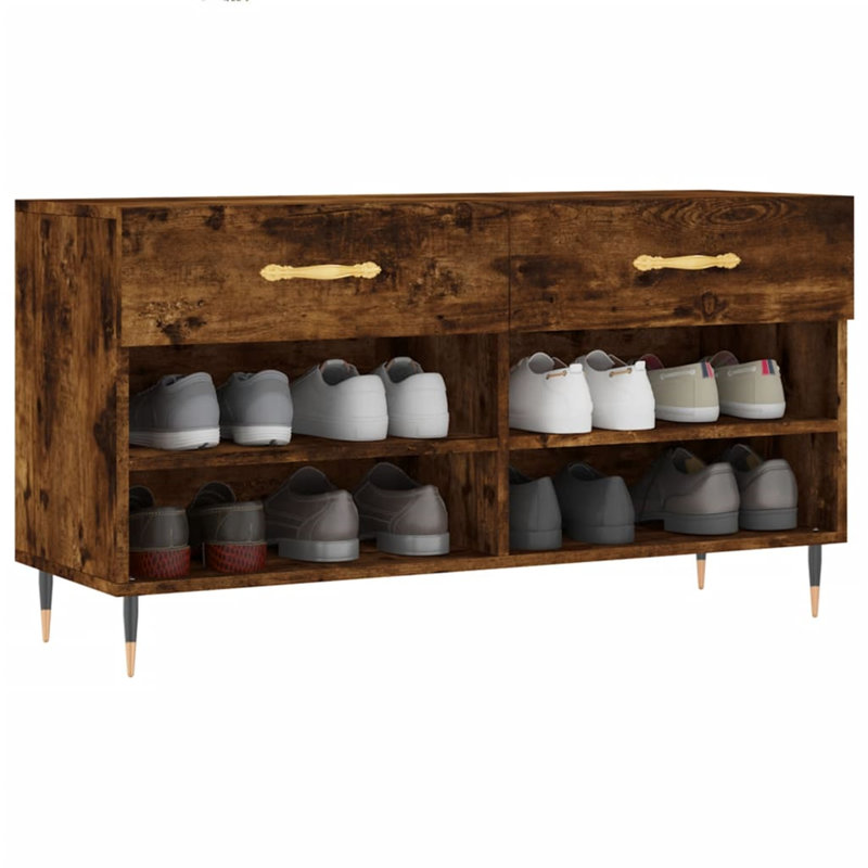Alishya 8 Pair Shoe Storage Bench, Brown