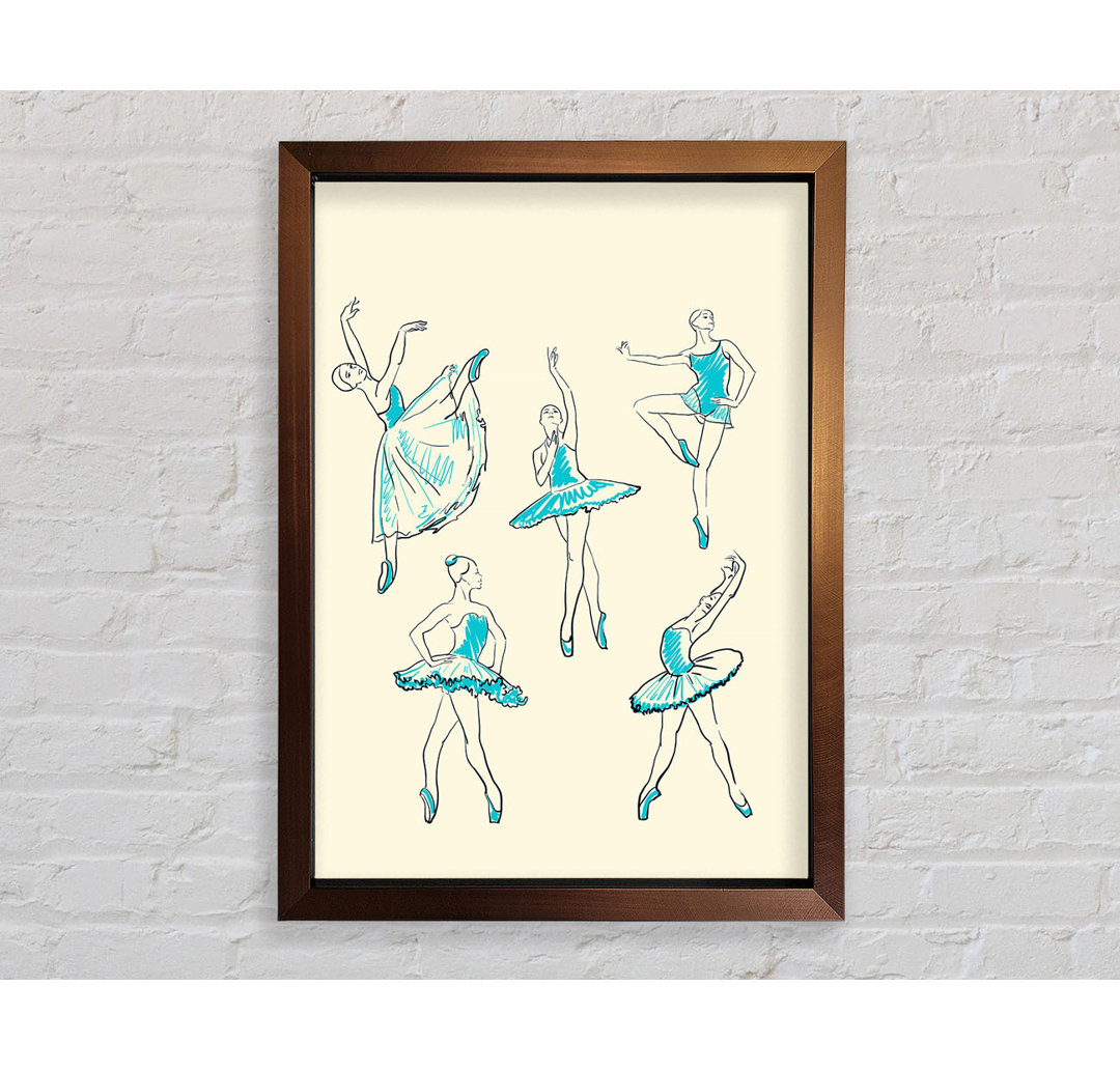 Gerahmtes Wandbild Blue Ballerina 3