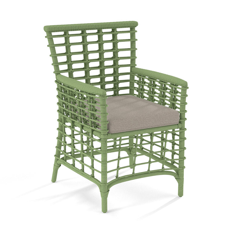 Bridgehampton Arm Chair, Beige Performance Fabric, Celery