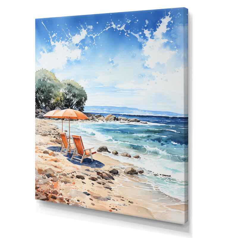 Parasol de plage Splash II - imprimé, H 20 po x l 12 po x P 1 po, Toile tendue