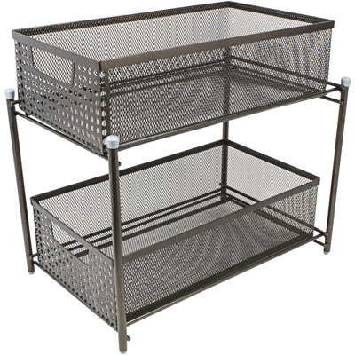 Sorbus 2-Tier Baskets with Mesh Sliding Drawers