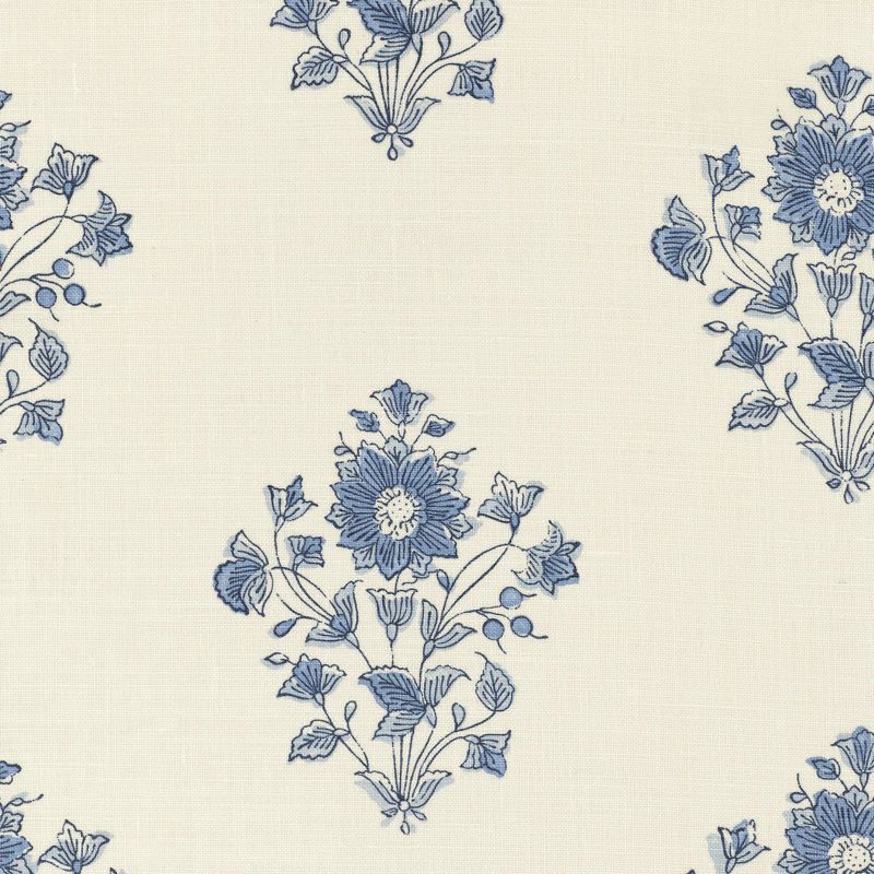 Tissu Beatrice Bouquet, Indigo