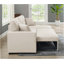 Canapé modulaire 76,5 po en mélange de lin avec lit escamotable et rangement pour chaise longue-728904656