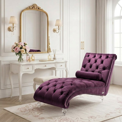 Chaise longue rembourrée en velours Jakolbi Elegant