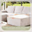 No-Assembly U-Shape Corduroy Sectional Sofa with Ottoman, 150 cm
