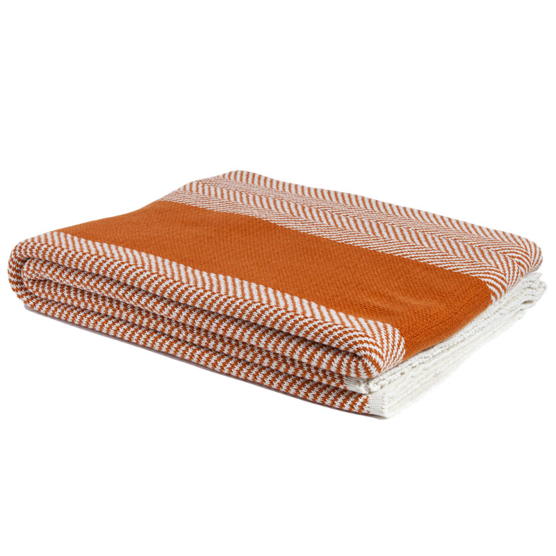 Knitted Throw Blanket, Orange
