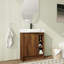 Meuble-lavabo simple autoportant 28 po avec plateau en céramique et portes à fermeture douce 28 po-207943418