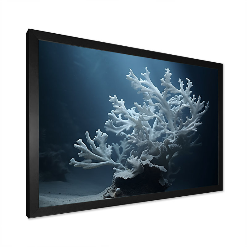 Anémone noire et bleue sur toile, Cadre photo noir, H 30 po x l 40 po x P 1,5 po