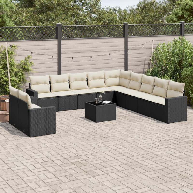 Vidaxl Garden Sofa Set Black