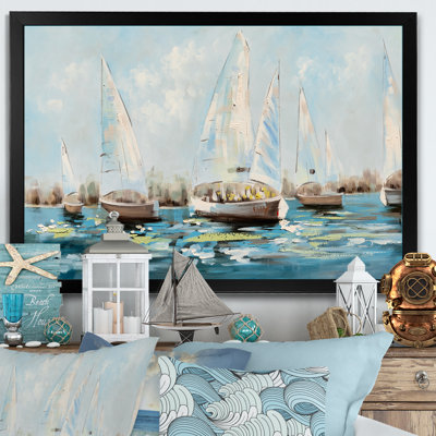 Voilier dans l'eau - reproduction sur toile