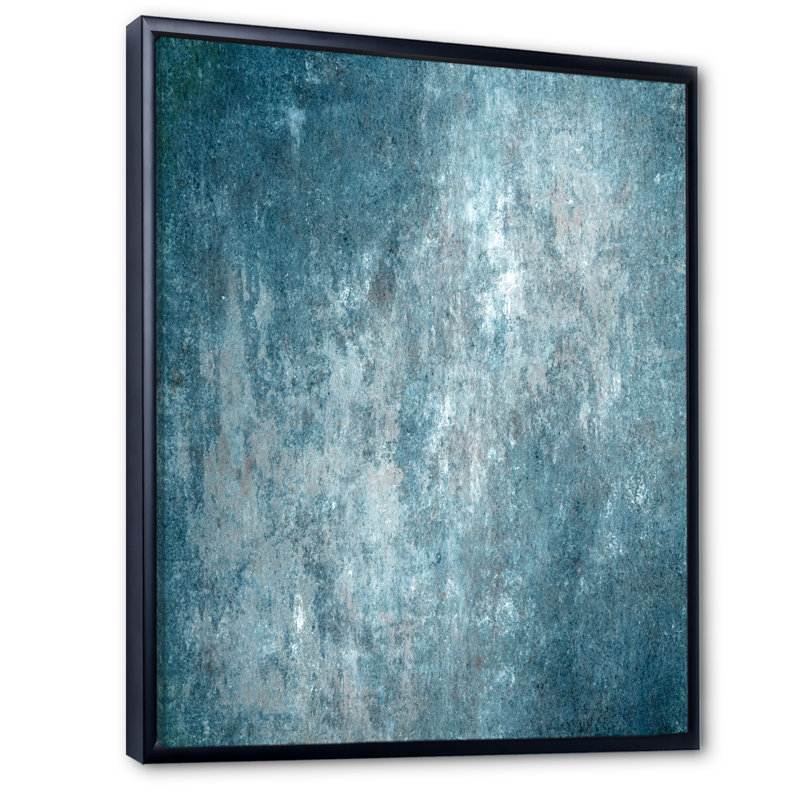 Art moderne gris et bleu II 2FL47792, Cadre noir, H 20 po x l 12 po x P 1 po