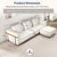 Canapé modulaire modulaire: canapé de luxe 121 pouces avec repose-pieds, 70% coussins rembourrés en duvet, amovible et lavable, canapé en lin ultra-doux, très grand canapé de salon blanc