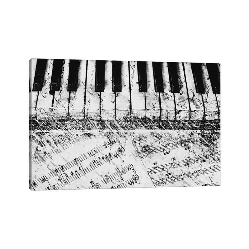 Clés de piano noires et blanches, H 18 po x l 26 po x P 1,5 po