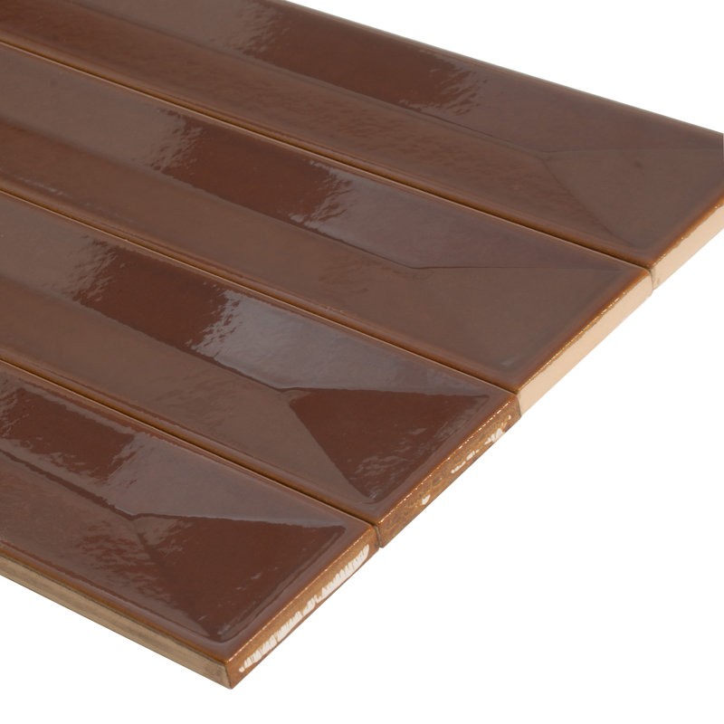 Horizonte 2 X 16 In. Glossy Ceramic Deco Subway Wall Tile (10.76 Sq Ft/Case) - 50 Pack, Caramel