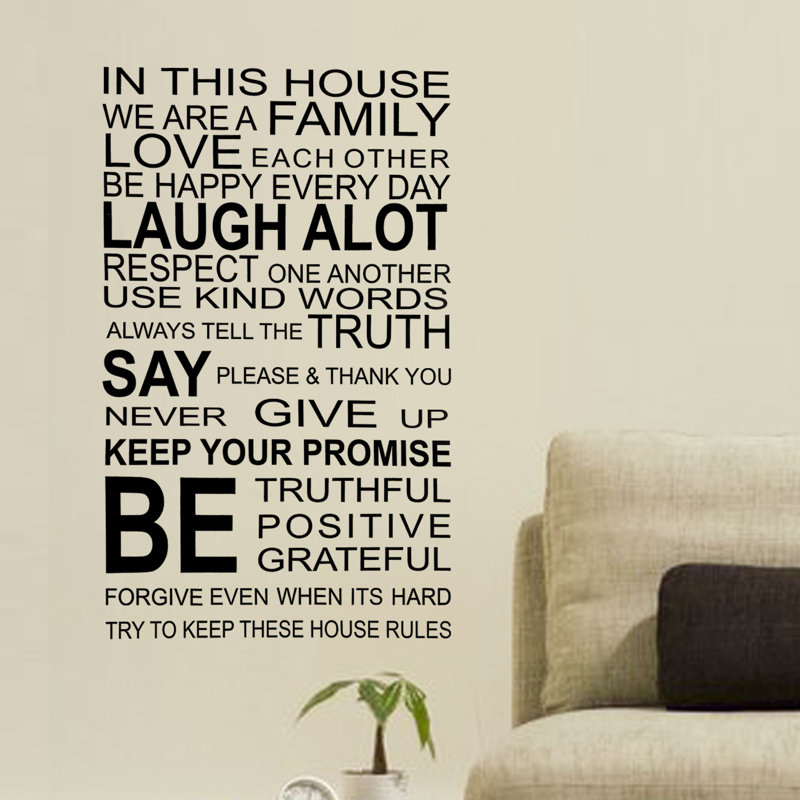 Family Rules Quote Wall Decal