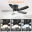 Ventilateurs de plafond encastrés de 42 pouces avec lumière DEL 22 W et 5 pales de ventilateur en ABS télécommandées pour la chambre à coucher