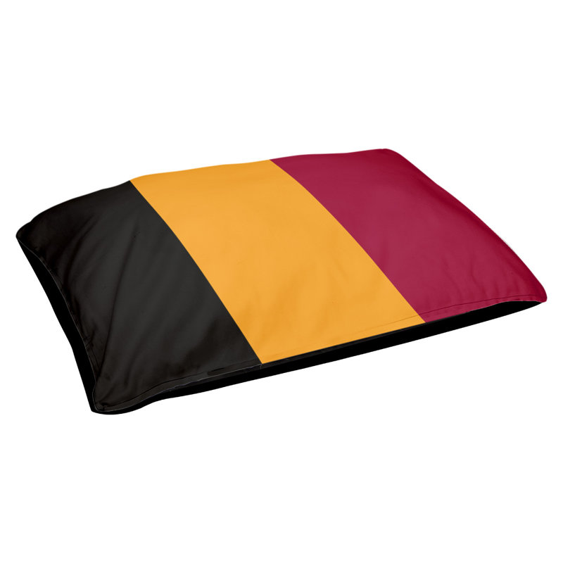 Coussin rectangulaire designer Los Angeles Anaheim, Grand (L 40 po x l 50 po), Noir / jaune / rouge