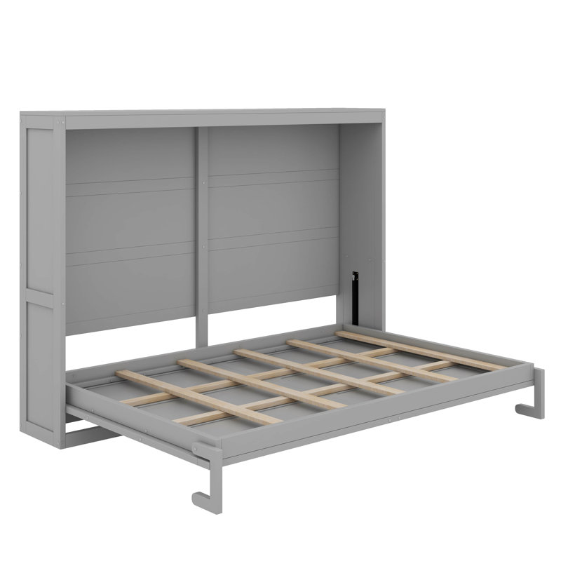 Grand lit escamotable au design moderne avec DEL, Gris
