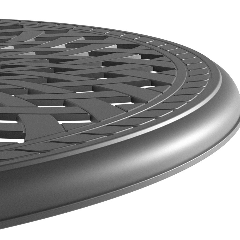 Ensemble 5 pièces de salle à manger en aluminium noir, pieds coulissants, ensemble coulé en toutes saisons, confortable et facile à installer, cadre noir, apparence élégante, siège protégé et ergonomique