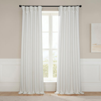Ottis Faux Linen Room Darkening Curtain Panel