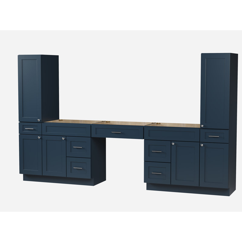 Meuble-lavabo double Disar, Bleu