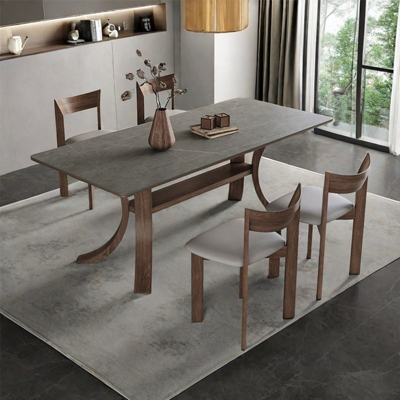 Vintage high-end simple dining table set, 29.5"H x 59"L x 31.5"W