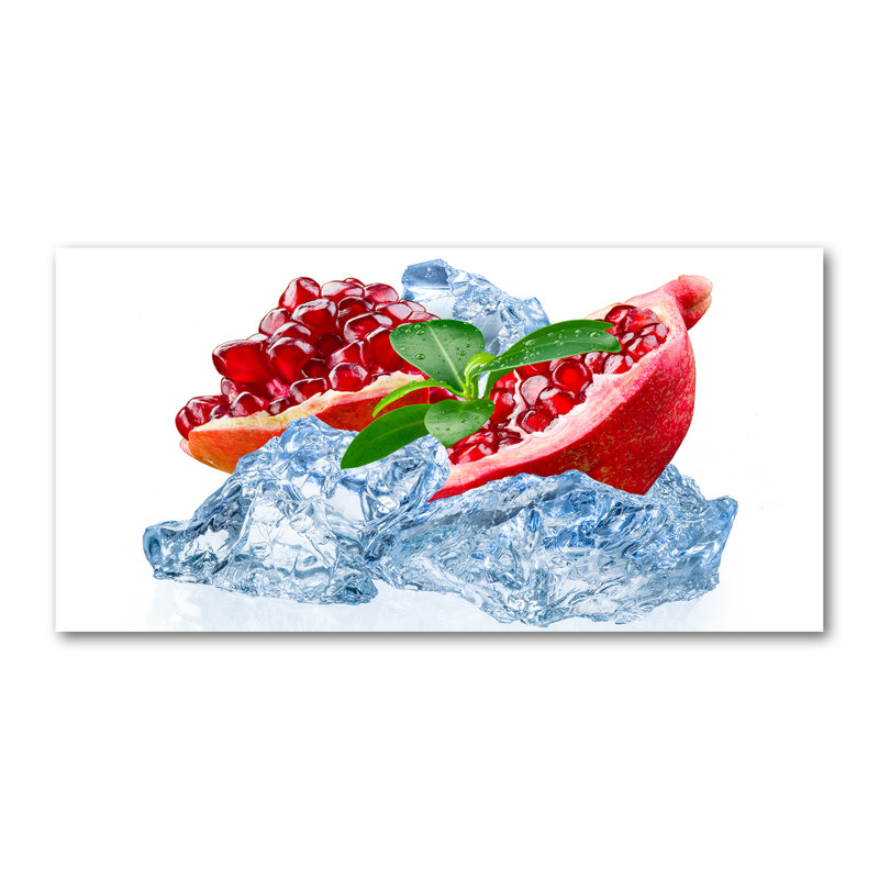 Pomegranate With Ice - Wrapped Canvas Print