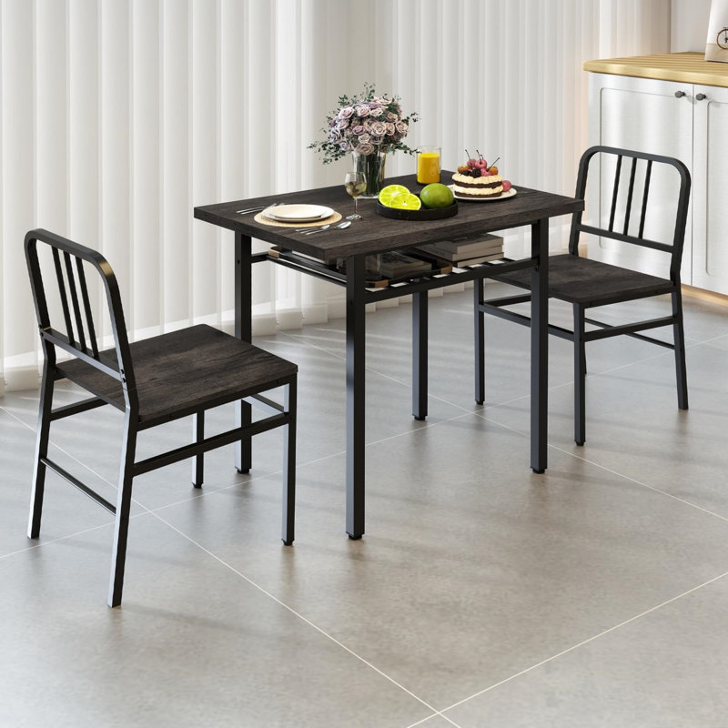 2 - Person Dining Set, Black, Grey