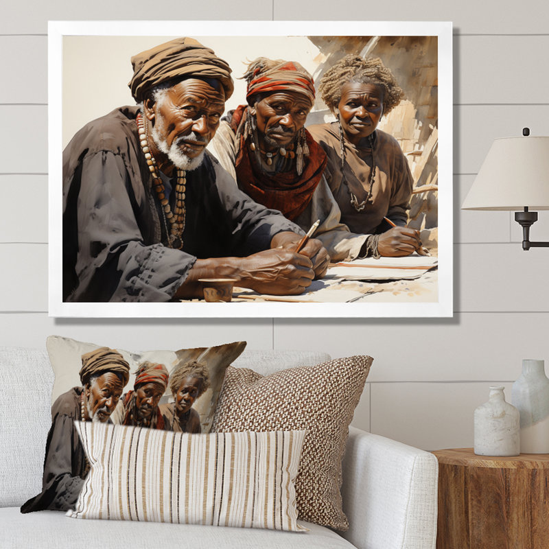 «African Legacy I» sur toile, H 30 po x l 40 po x P 1,5 po, Cadre simple blanc