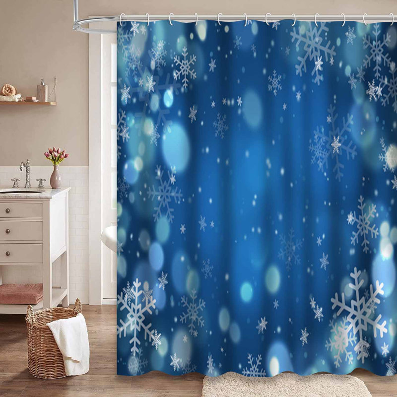 Rideau de douche Winter Abstract Snow, L 72 po x l 78 po