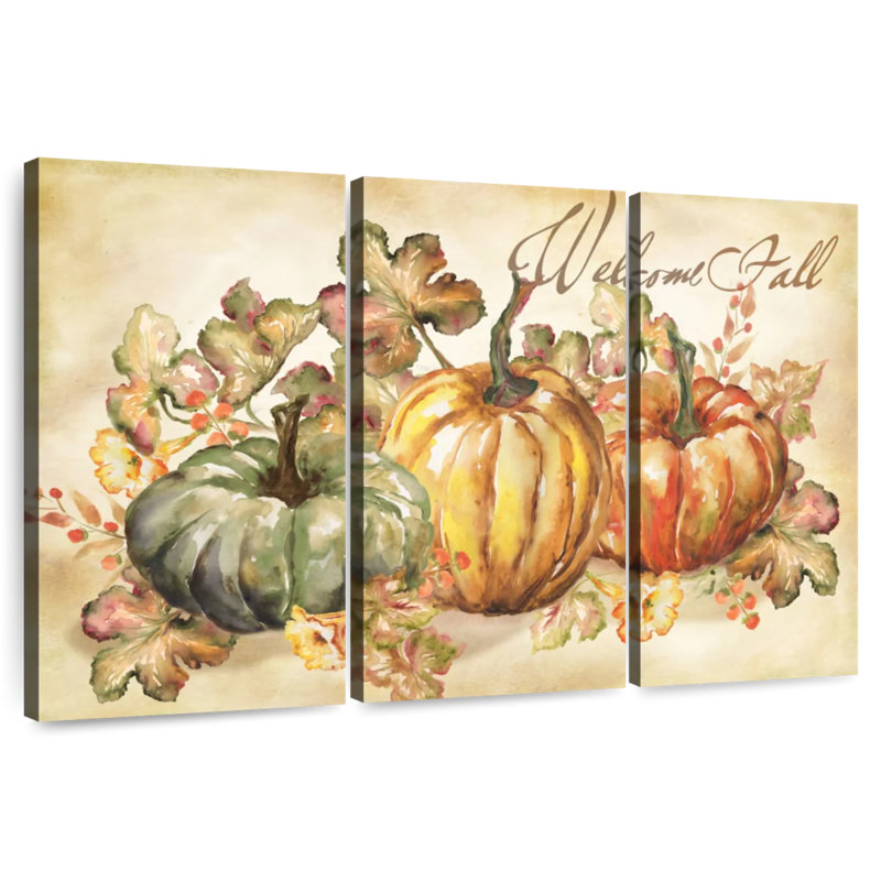 Yarlin Watercolor Harvest Welcome Fall, 36" H x 57" W