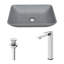 Dunn Duomo Gothic 18" L x 13" W x 4" H Rectangular Concrete Vessel Bathroom Sink with 11" H Faucet