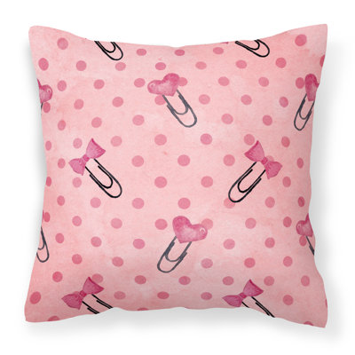  Paper Clips and Polkadots Outdoor Throw Pillow