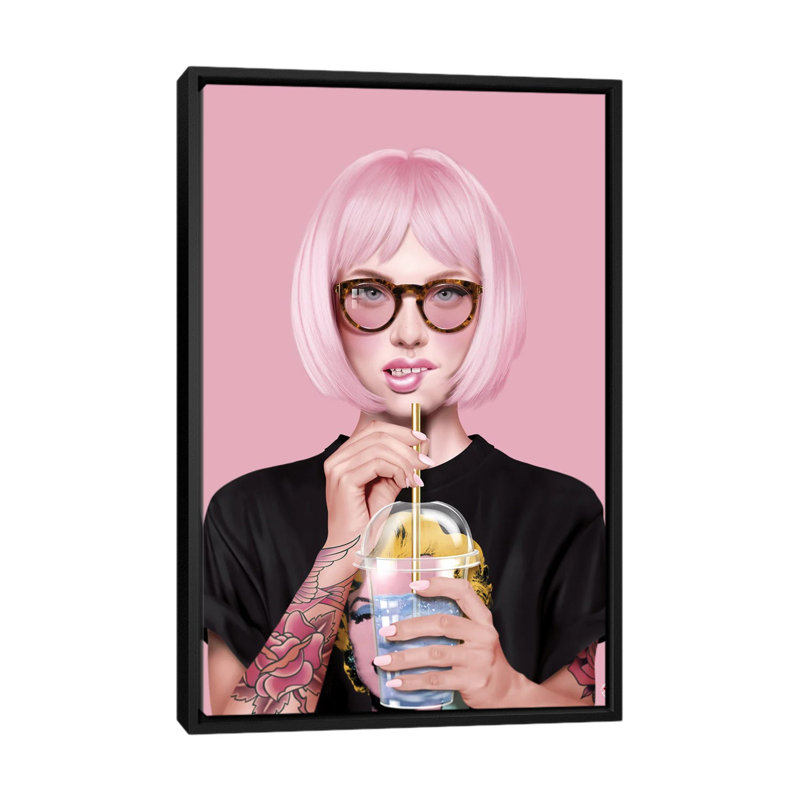 What's The Tee by Giulio Rossi - Floater Frame Print on Canvas