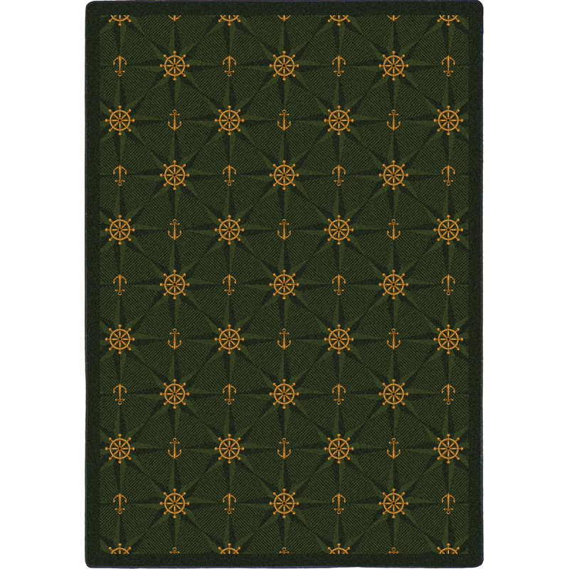 Whimsy Mariner's Tale Anchor Emerald Area Rug, 3'10" x 5'4"