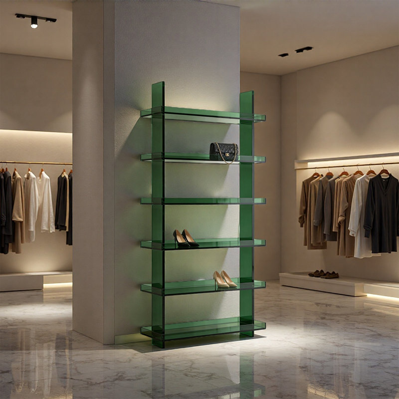 Minimalist Acrylic Display Shelf, (6 Shelves) 59.06"H x 31.5"W x 11.81"D
