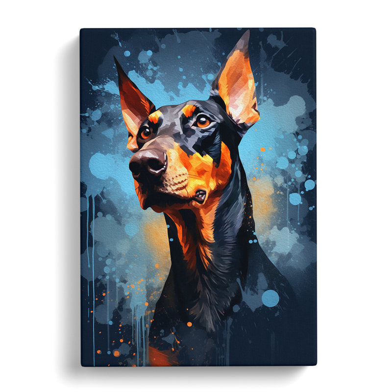 Doberman Digital No.2 - Print on Canvas, 76cm H x 50cm W x 3cm D