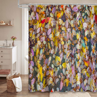 Rideau de douche coloré d'automne avec 12 crochets