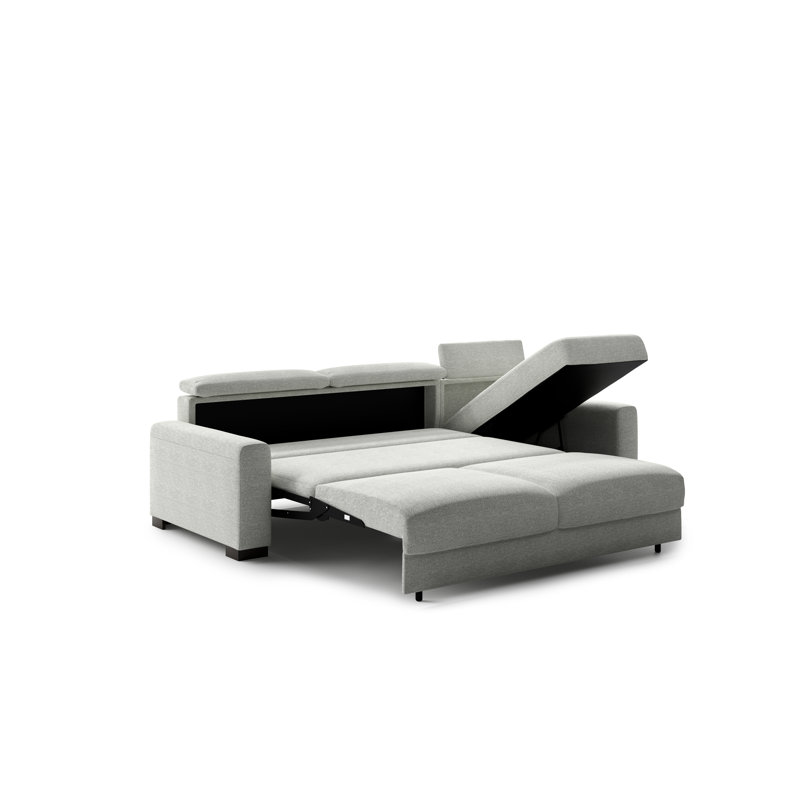 Elliot Loveseat + Openable Chaise - Lea 40 - 402/6 Smoked, 33" H x 125" W x 44" D