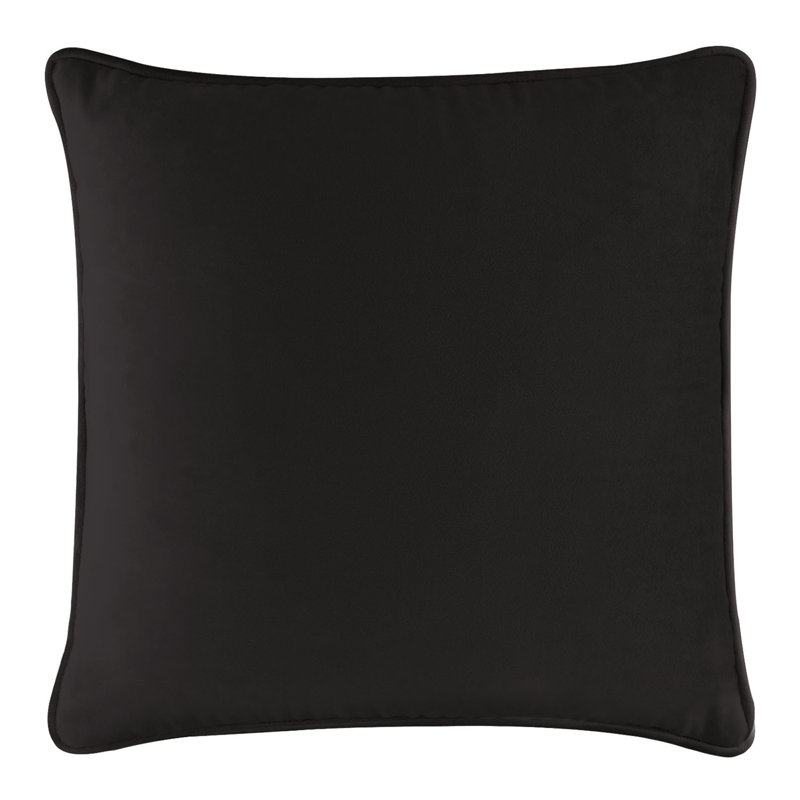 Coussin Sparkles Home Velours | Insertion de plumes, Velours noir / gris anthracite, Carré 16 po