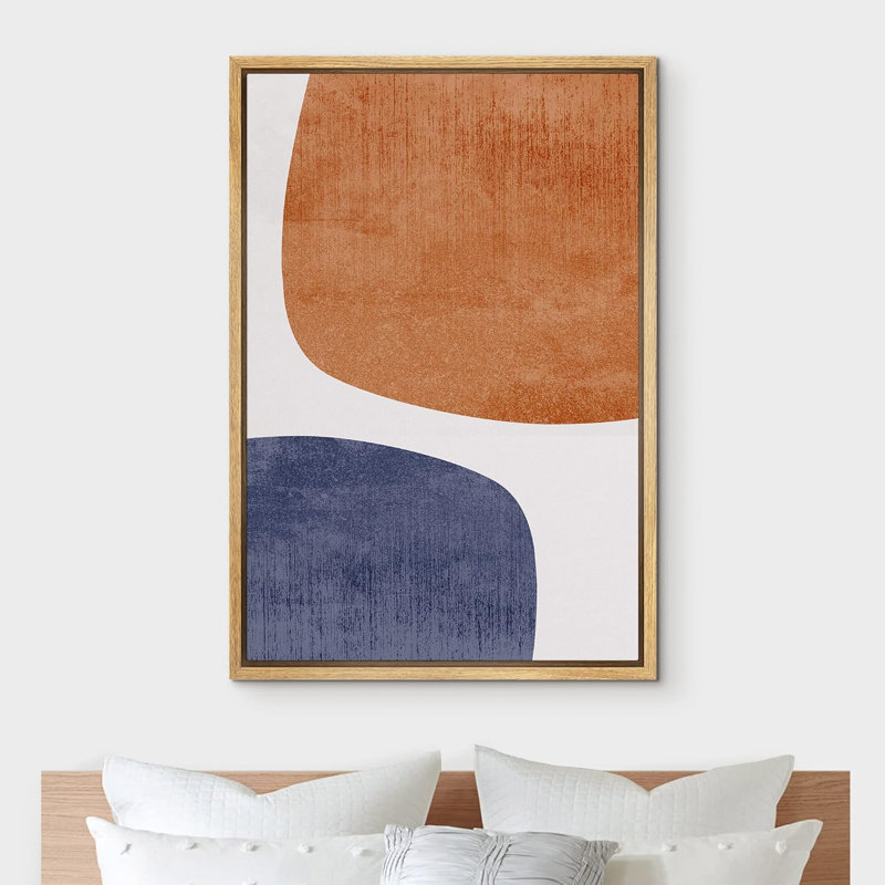 Illustration de style abstrait Mid-Century, H 24 po x l 16 po, Naturel