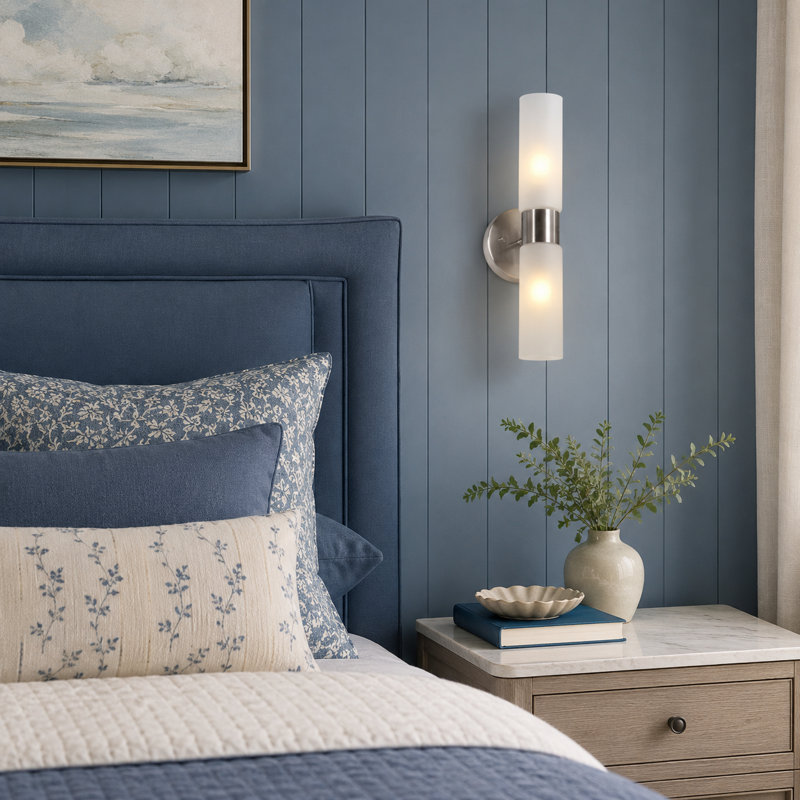 1- Light Dimmable 16.1'' H Armed Wall Sconce, Nickel