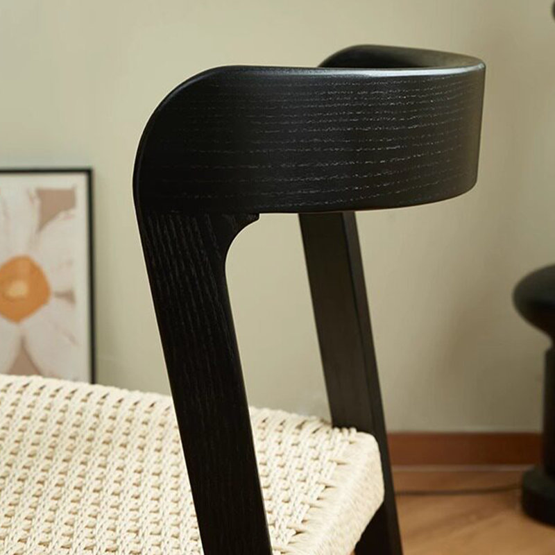 Chaise d'appoint à lattes noires (ensemble de 2)