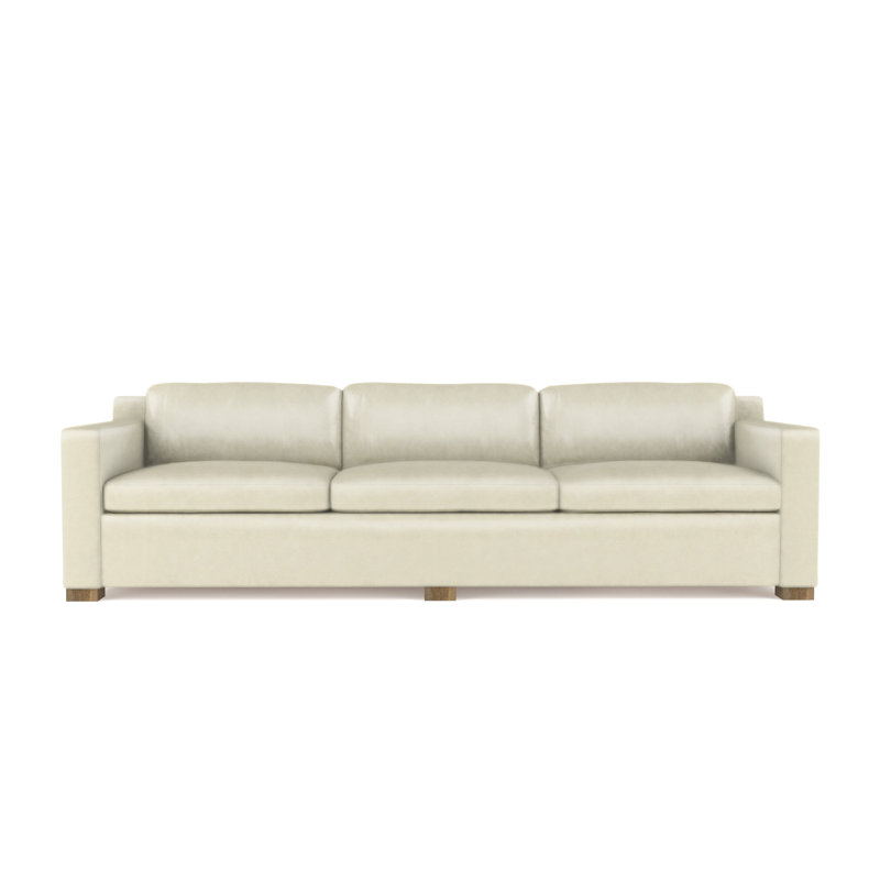 Mercer Track-Arm Extra Long Sofa, Weathered, Vintage Leather Alabaster, 33.5" H x 120" W x 39" D
