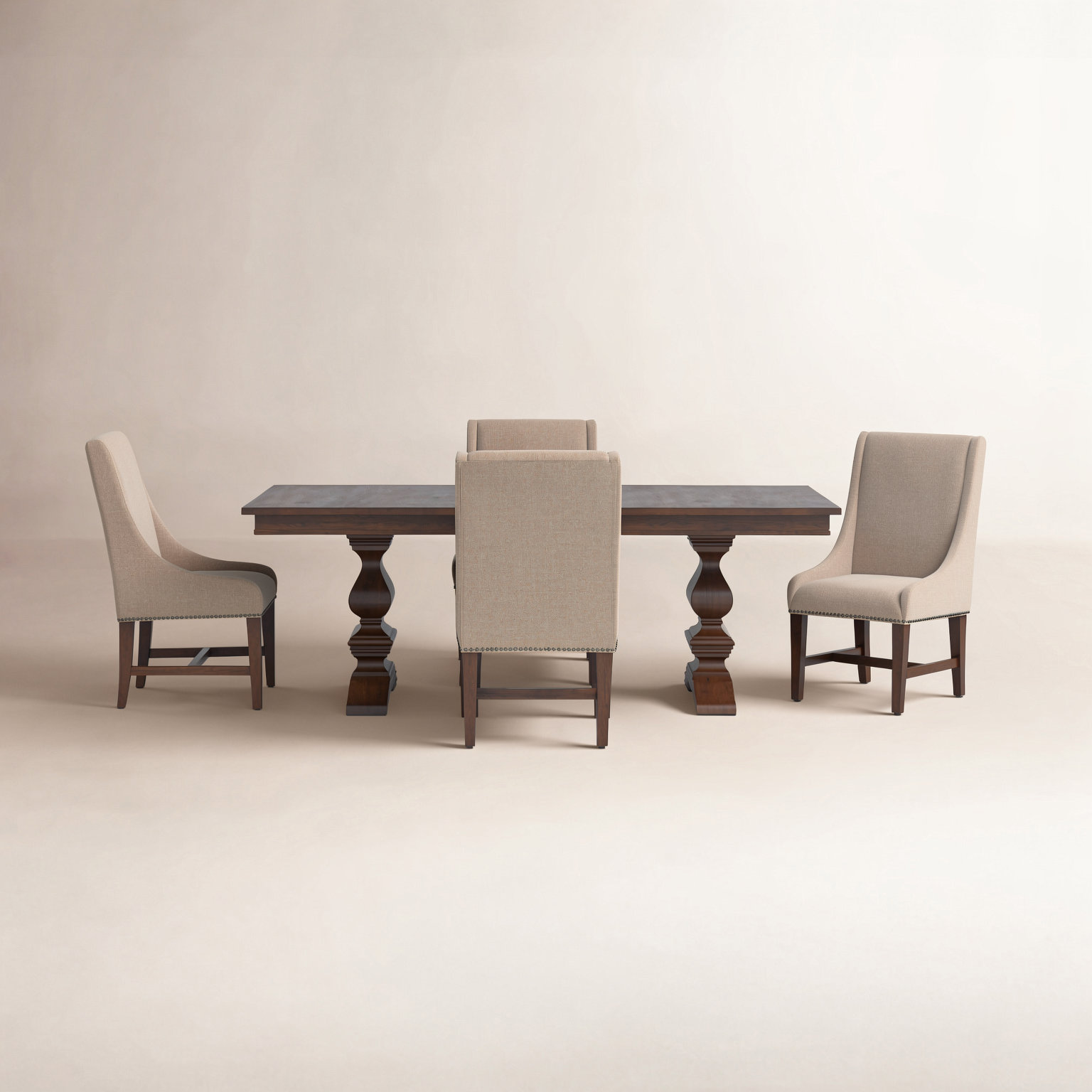 Barlow Extendable Dining Set, 5 Pieces: Table, 4 Chairs